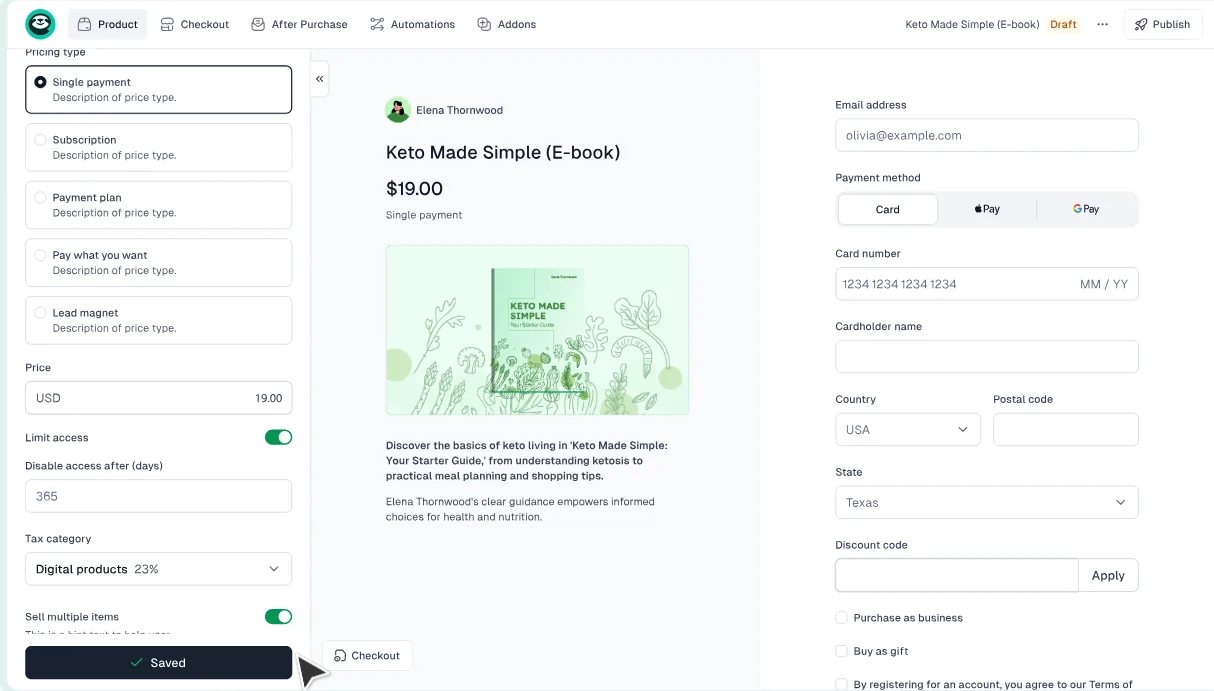 Easy.tools product dashboard preview